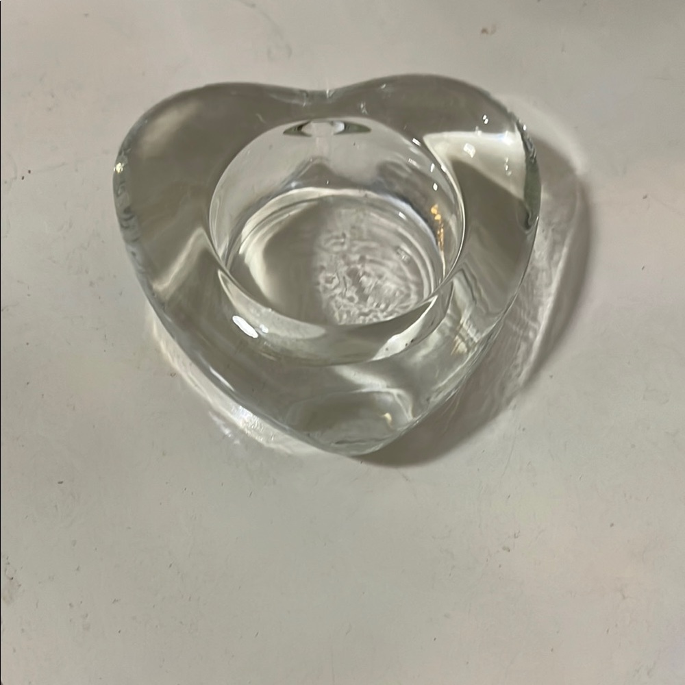 Heart-Shaped Glass Candle Holder